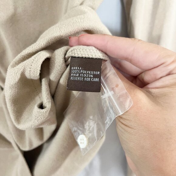 J. McLaughlin Women's Tan Faux Suede Long Sleeve Button Down Shirt - Size Small - Picture 4 of 6